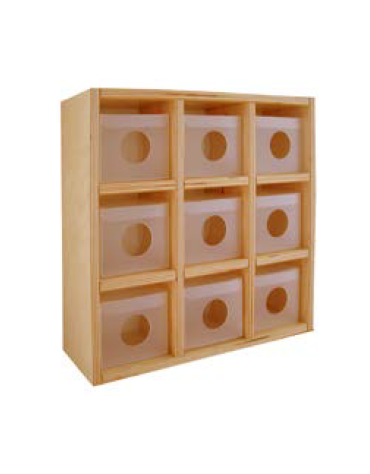 CASELLARIO PORTACIUCCI A 9 POSTI - cm 34,4x12x34,4h - CONFORME AI CAM