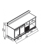 Banco bar refrigerato 2 sportelli motore interno da cm. 200