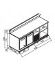 Banco bar refrigerato 2 sportelli motore interno da cm. 200 - Dimensioni esterne cm. 200 x 65 x 113h