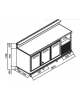 Banco bar refrigerato 3 sportelli motore interno da cm. 200 - Dimensioni esterne cm. 200 x 65 x 113h