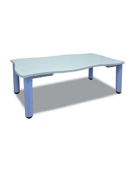 TAVOLO SAGOMATO RETTANGOLARE - 6 POSTI cm. 130 x 65 x 46/52h