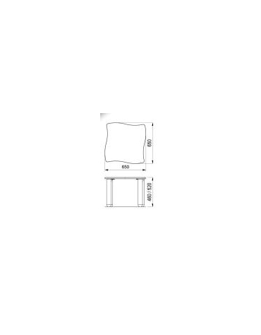 TAVOLO SAGOMATO RETTANGOLARE - 6 POSTI cm. 130 x 65 x 46/52h