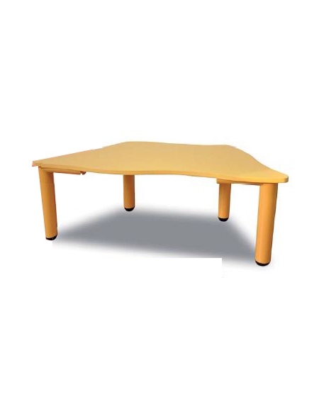TAVOLO SAGOMATO RETTANGOLARE - 6 POSTI cm. 130 x 65 x 46/52h