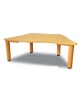 TAVOLO SAGOMATO TRAPEZIO - 5 POSTI - CON GAMBE IN POLIPROPILENE COLORATE - cm. 120 x 60 x 46/52h