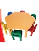 TAVOLO SAGOMATO ESAGONALE - 6 POSTI PER BAMBINI - PIANO IN BILAMINATO CON GAMBE IN POLIPROPILENE - cm 120 x 110 x 46/52h