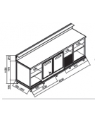 Banco bar refrigerato 2 sportelli motore interno da cm. 250