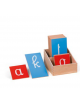 LETTERE SMERIGLIATE, CORSIVO MINUSCOLO EUROPEO CON SCATOLA - MONTESSORI