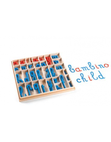ALFABETARIO MOBILE CORSIVO MINUSCOLO EUROPEO CON SCATOLA - MONTESSORI