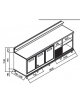 Banco bar refrigerato 3 sportelli motore interno da cm. 250 - Dimensioni esterne cm. 250 x 65 x 113h