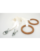 Coppia di funi di nylon per anelli con anelli di legno lamellare multistrato - diametro mm 28