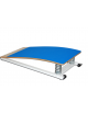Pedana elastica a molle di acciaio, piano di battuta ricoperto di moquette, con ruote cm 120x60x16h.