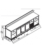 Banco bar refrigerato 3 sportelli motore interno da cm. 300