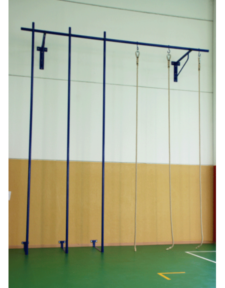 Palco di salita composto da 2 pertiche di acciaio 2 funi di canapa - Altezza mt 5