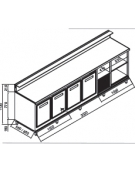 Banco bar refrigerato 4 sportelli motore interno da cm. 300