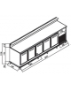 Banco bar refrigerato 5 sportelli motore interno da cm. 300 - Dimensioni esterne cm. 300 x 65 x 113h - Refrigerazione statica