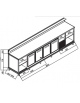 Banco bar refrigerato grezzo 4 sportelli motore interno refrigerazione statica con predisposizione per bancalina -cm 350x65x113h