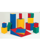 Parallelepipedo rivestito di B.tex colorato, realizzato di materiale espanso, densità 30 Kg/mq - cm 60x30x15h