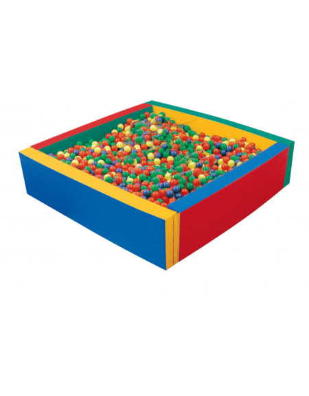 Piscina quadrata con elementi accostabili mediante velcro (palline