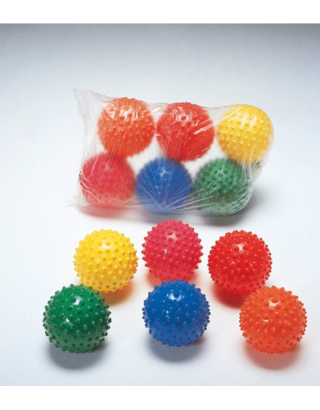 Pallina di gomma bugnata colorata - peso gr 100 e diametro 12 cm