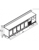 Banco bar refrigerato 5 sportelli motore interno da cm. 350