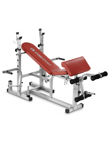 Panca multiuso con supporti per bilanciere, leg extension, arm curl, cm 178x80x122h