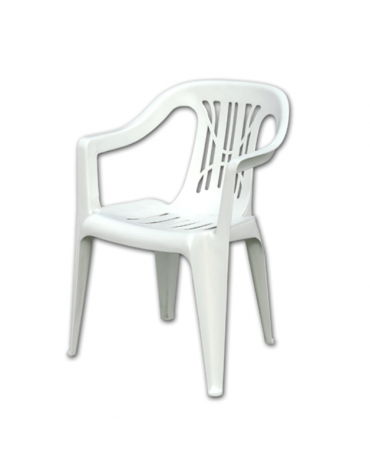 Sedia giudici di resina per esterno - colore bianco - impilabile 