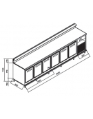 Banco bar refrigerato 6 sportelli motore interno da cm. 350 - Dimensioni esterne cm. 350 x 65 x 113h