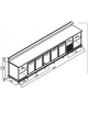 Banco bar refrigerato 5 sportelli motore interno da cm. 400 - Dimensioni esterne cm. 400 x 65 x 113h