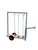 Carrello porta martelli, capacità 30 pezzi - Struttura di acciaio zincato montata su 2 ruote gommate - diametro cm 30