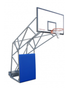 Impianto pallacanestro olimpionico trasportabile. Sbalzo totale della struttura cm 225.