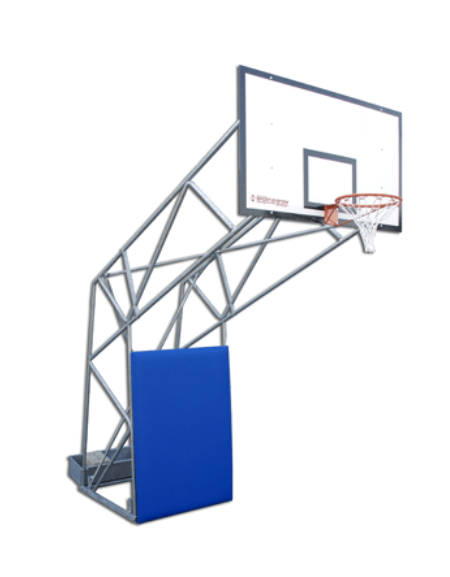 Impianto pallacanestro olimpionico trasportabile. Sbalzo totale della struttura cm 225.