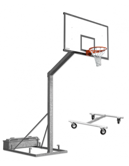 Impianto basket e minibasket monotubolare di acciaio zincato, sbalzo cm 225.