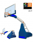 Impianto basket Easyplay Training, omologato FIBA per competizioni di terzo livello. Sbalzo cm 225