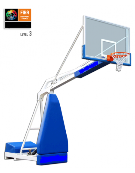 Impianto basket Hydroplay Club a funzione oleodinamica elettrico. Certificato FIBA