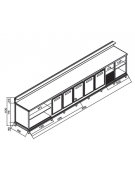 Banco bar refrigerato 5 sportelli motore interno da cm. 450 - Dimensioni esterne cm. 450 x 65 x 113h