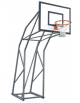 Impianto minibasket a traliccio da fissare a terra. Sbalzo totale della struttura cm 145.