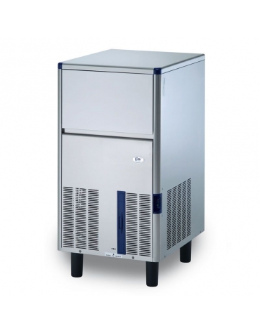 Produttore fabbricatore di ghiaccio a cubetti cavi - Produzione giornaliera Kg 62 - Contenitore Kg 20 - Sistema a palette