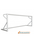 Coppia porte calcio a 7 in alluminio - dimensioni cm 600x200 - sezione ovale - modello mobile con base