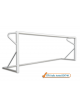 Coppia porte calcio a 7 in alluminio, dimensioni cm 600x200, sezione ovale,modello mobile con base