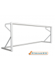 Coppia porte calcio a 7 in alluminio, modello a bussole con reggirete a gomito, dimensioni cm 600x200