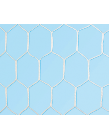 Coppia reti per porte calcio regolamentari, in nylon diametro mm 3,5, modello a maglie esagonali