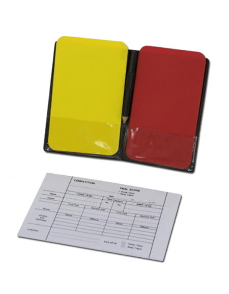 Taccuino da taschino per arbitro completo di matita e set cartellini colorati. Taccuino da taschino per arbitro completo di matita e set cartellini colorati.