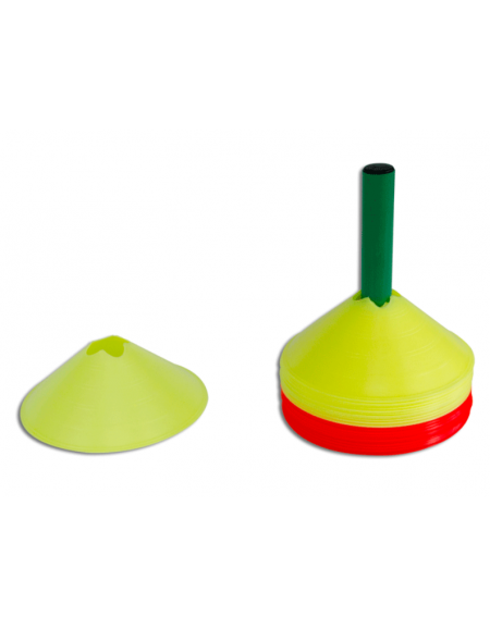 Set di 24 delimitatori con supporto per contenimento e trasporto, in plastica colorata