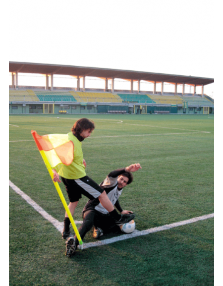 Bandierina calcio d'angolo con palo snodato antinfortunistico di plastica