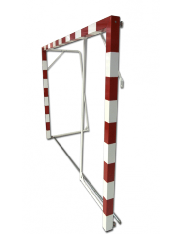 Coppia porte pallamano in alluminio verniciato - cm 300x200 - mobile con base e reggi rete reclinabili