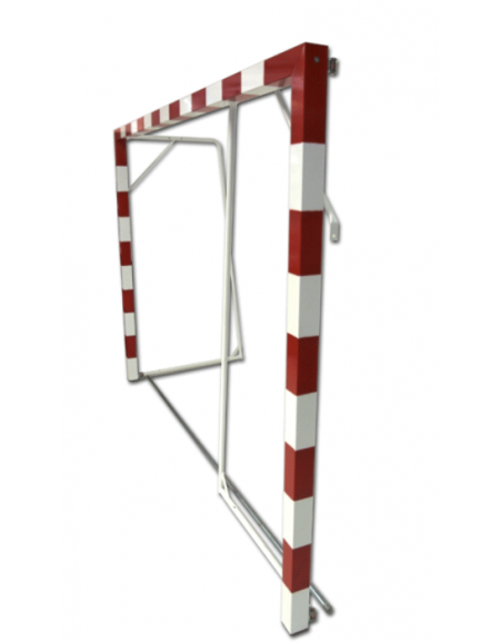 Coppia porte pallamano in alluminio verniciato - cm 300x200 - mobile con base e reggi rete reclinabili