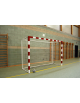 Coppia porte pallamano in acciaio verniciato, cm 300x200, modello smontabile, mobile con base