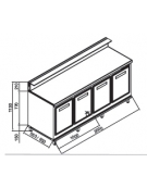 Banco bar refrigerato 4 sportelli motore esterno da cm. 200