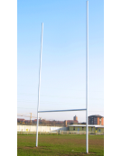 Coppia porte rugby regolamentari in alluminio verniciato.  Altezza fuori terra mt 11
