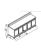 Banco bar refrigerato 5 sportelli motore esterno da cm. 250